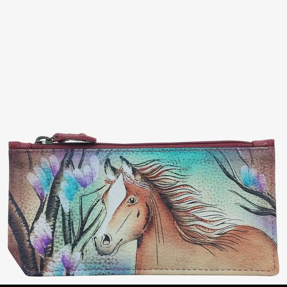 Anuschka Accessories - Anuschka Horse Print Zipper Pouch ID Holder RFID Blocking NWT